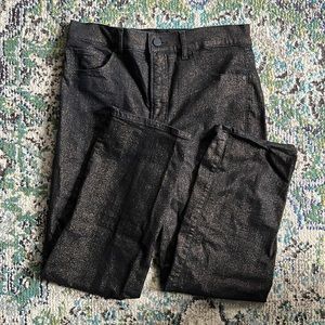 Express Straight High Rise Copper & Black Glitter Jeans